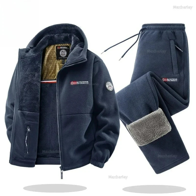 Ensemble NORWAY Gilet à Capuche et Jogging ULTRA chaud en Polaire - Homme