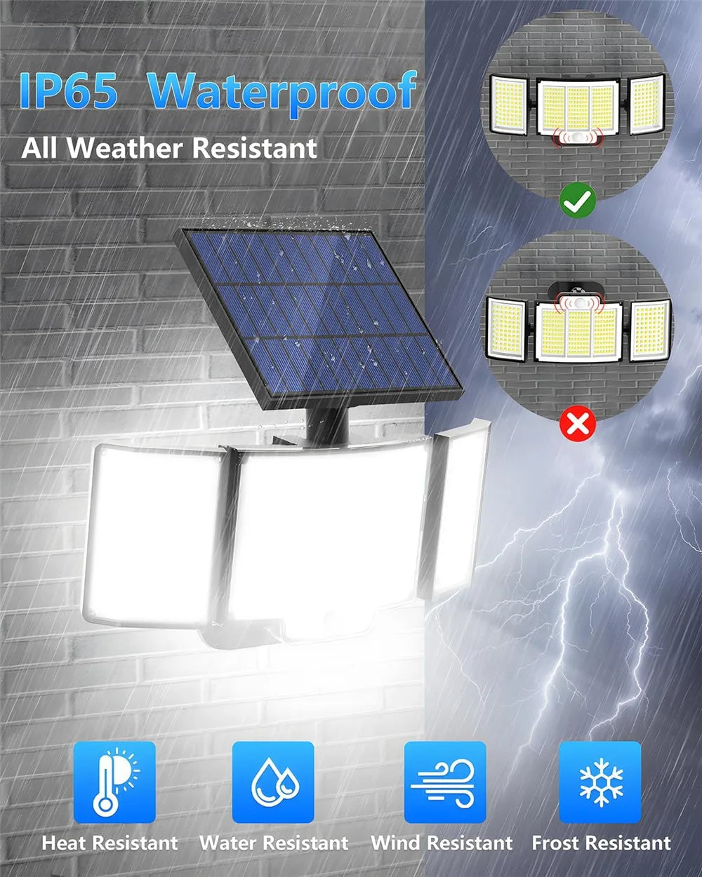 Lampe Solaire 348 LED Ultra Puissante - Télécommande