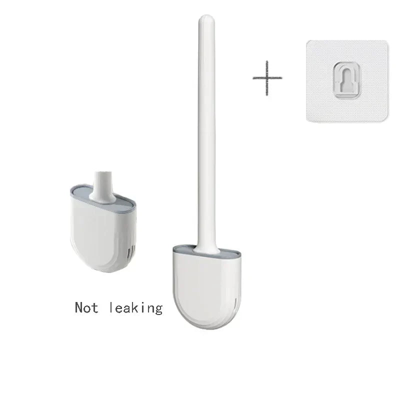 Kit Brosse de Toilette Silicone Souple + Brosse de Nettoyage