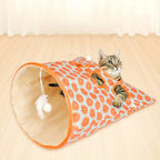 Tunnel Pliable pour Chat avec Souris et Balle – Sac Interactif pour Jeu et Stimulation