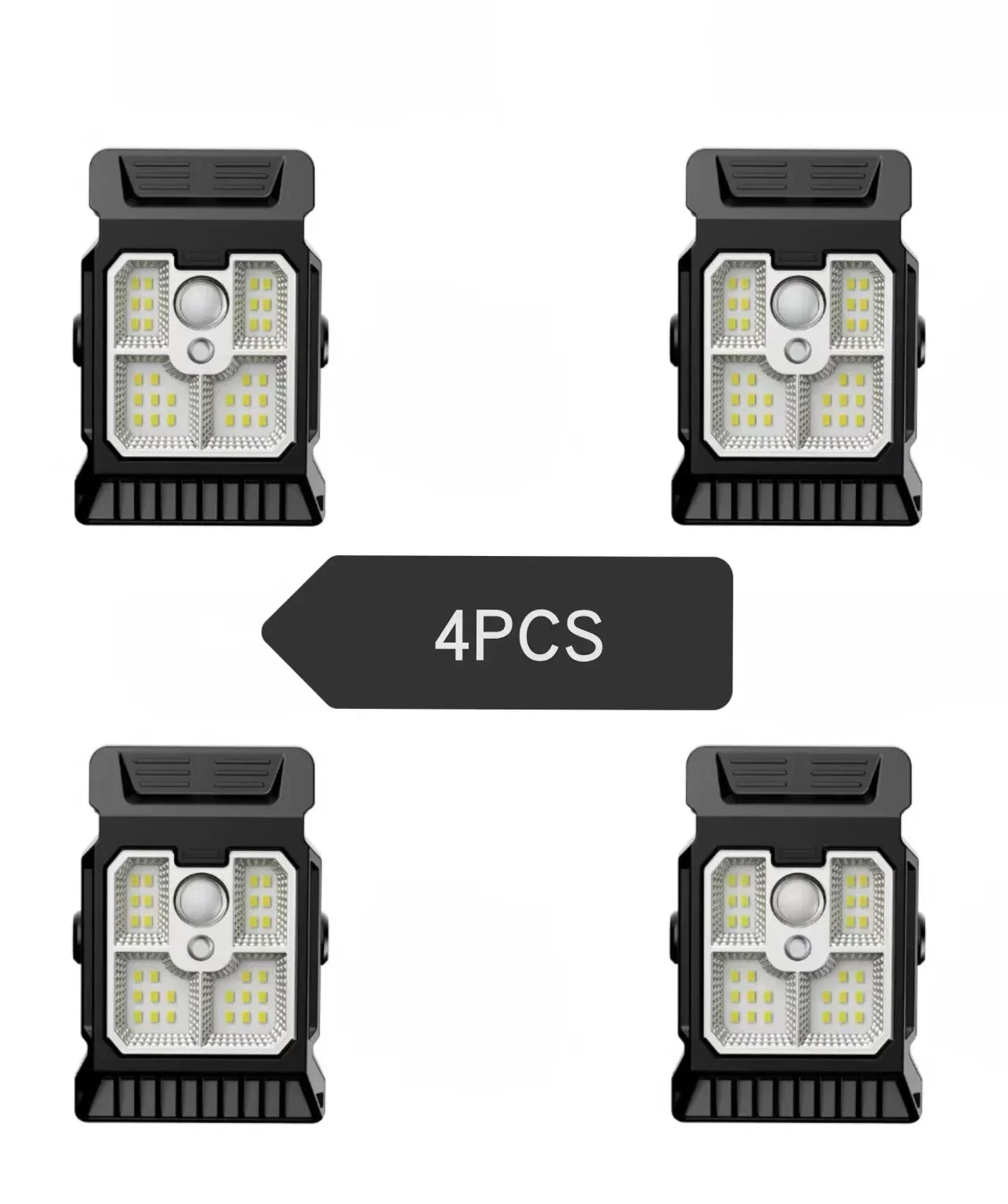 Lot de 4 Lampes Solaires à Clip à Détection de Mouvement