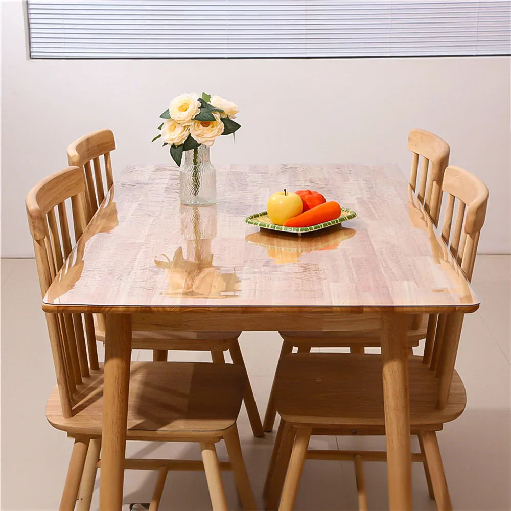 Nappe Transparente en PVC Épaisse Résistante à la Chaleur, à l'Huile & Imperméable