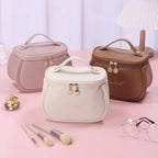 Trousse de Toilette en Cuir PU - Praticité & Grande Capacité