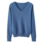 Pull intemporel tricoté à Col V - Femme