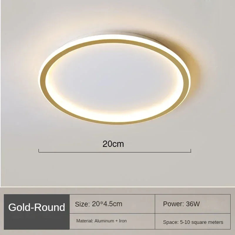 Plafonnier LED Circulaire Minimaliste pour Salon et Chambre — Design nordique élégant