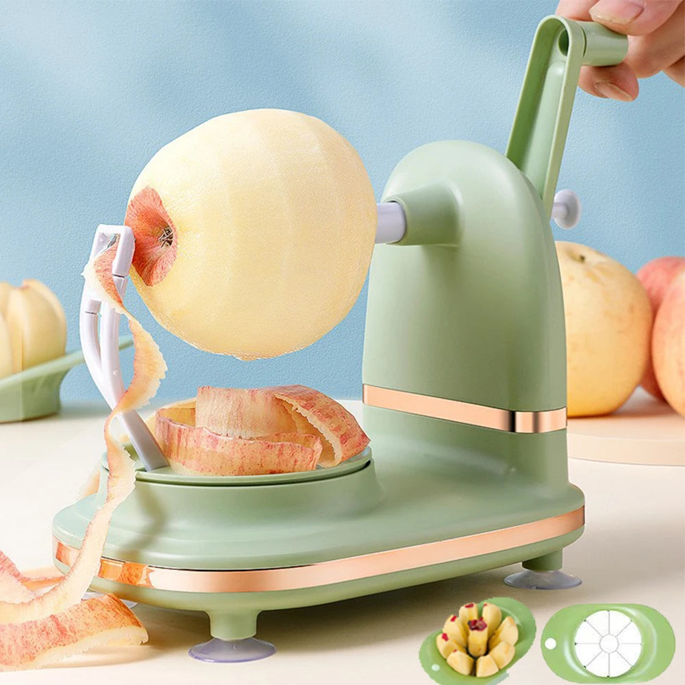 Machine à Éplucher Pommes et Poires Sans Effort + Outil de coupe en quartier et lame de rechange OFFERTS