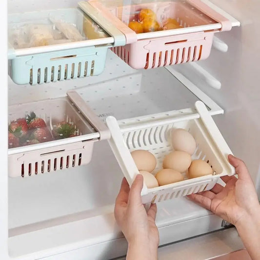 Tiroir Extensible pour Réfrigérateur – Fruits, Œufs & Snacks