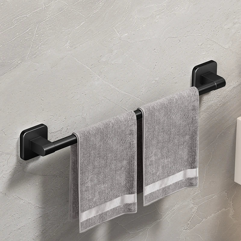 Barre Porte-Serviettes Auto-Adhésive – Noir Mat