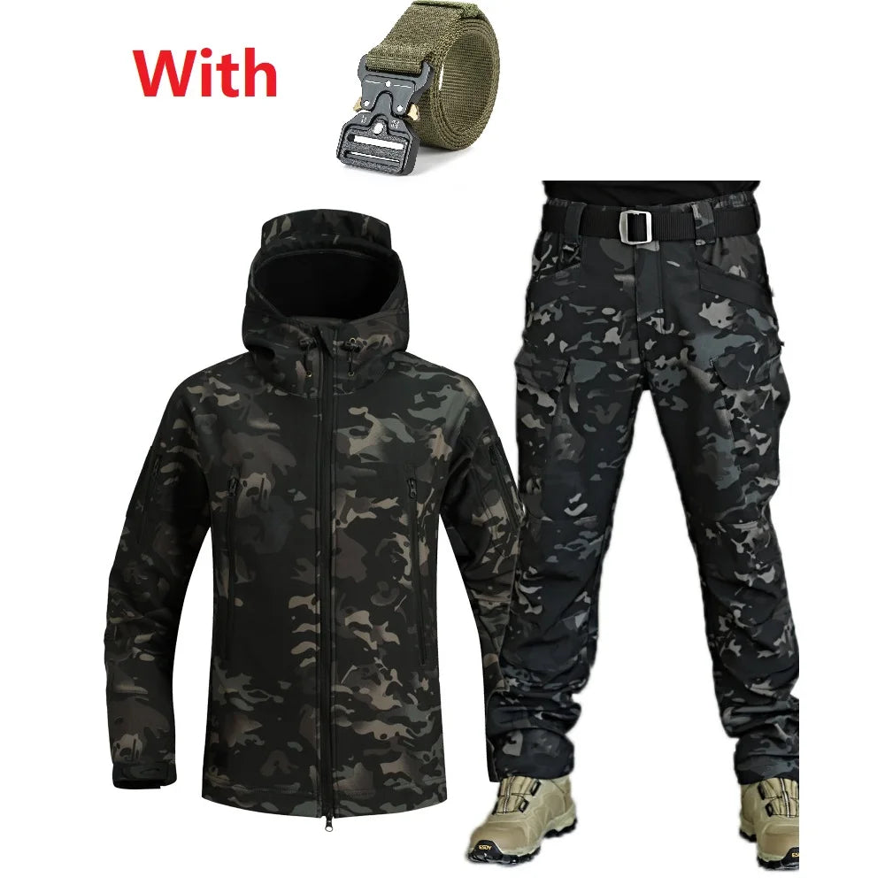 Ensemble Veste et Pantalon Militaire imperméable + Ceinture tactique OFFERTE