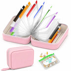 Organisateur Multifonction 14 Pochettes Détachables – Classeur de Rangement en Cuir PU pour Pilules, Bijoux et Accessoires