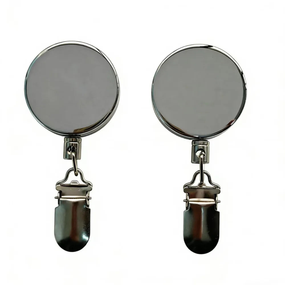 Porte-Serviette Mural Rétractable Auto-Adhésif — Lot de 2, Clip Inox, Salle de Bain & Cuisine