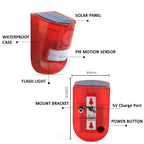 Alarme Solaire Extérieure 110 dB avec Détecteur de Mouvement Infrarouge – Sirène et Flash Stroboscopique, 4 Modes