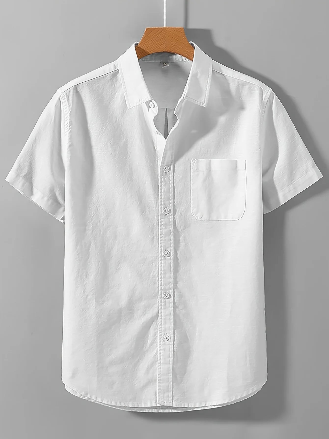 Men's 100% Cotton Short-Sleeve Shirt — Casual and Breathable