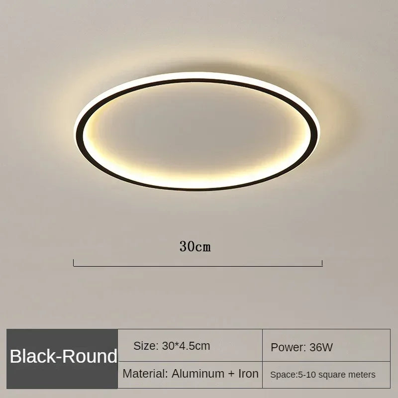 Plafonnier LED Circulaire Minimaliste pour Salon et Chambre — Design nordique élégant
