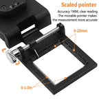 Loupe pliable Grossissement x10 avec règle et LED - Étui