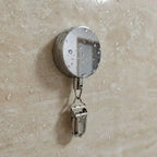 Porte-Serviette Mural Rétractable Auto-Adhésif — Lot de 2, Clip Inox, Salle de Bain & Cuisine