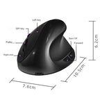 Souris verticale ergonomique sans fil rechargeable — 2.4G, USB, 1600 DPI, 6 boutons