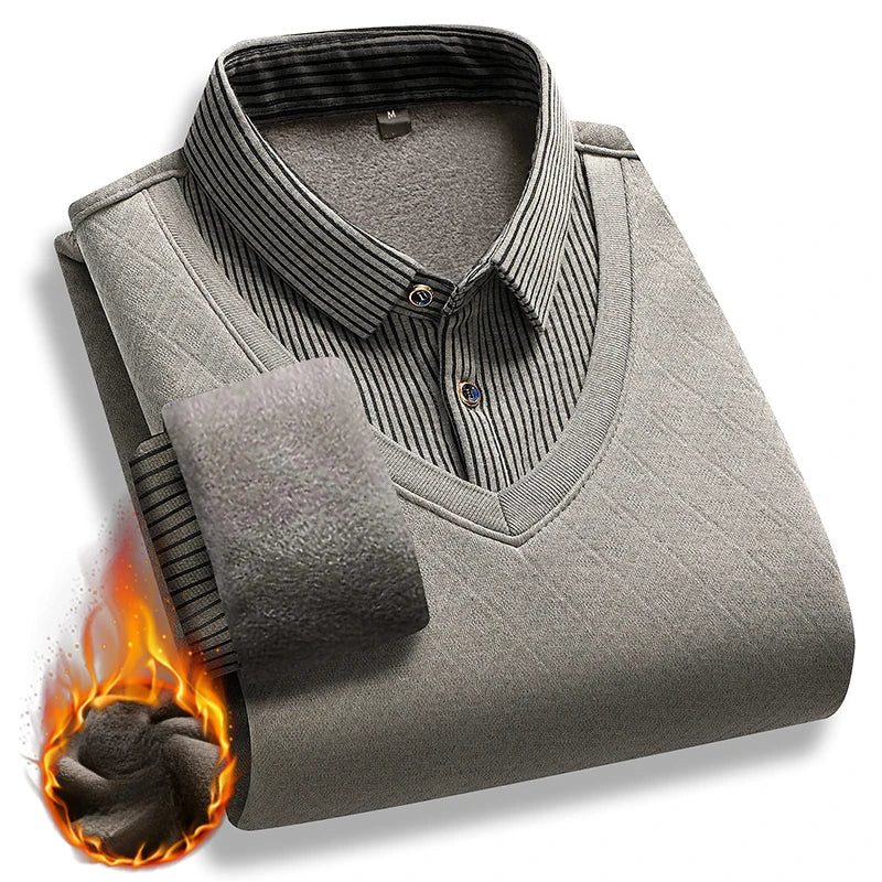 Pull Homme Hiver Épais Doublé Polaire
