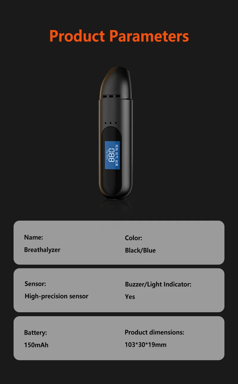 Alcootest Numérique Portable Haute Précision Écran LCD - Sécurité Routière