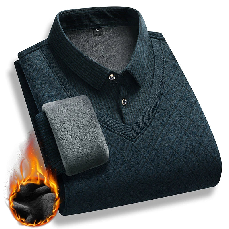 Pull Homme Hiver Épais Doublé Polaire