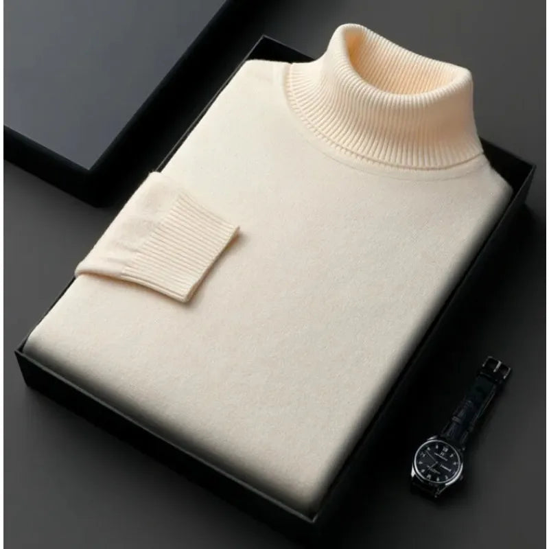 Pull à col roulé vintage pour hommes