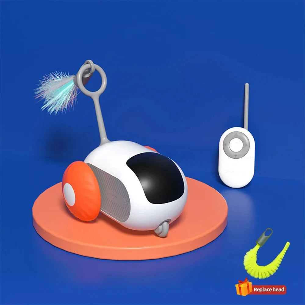 Voiture Intelligente Télécommandée Interractive pour Chat - 2 Modes