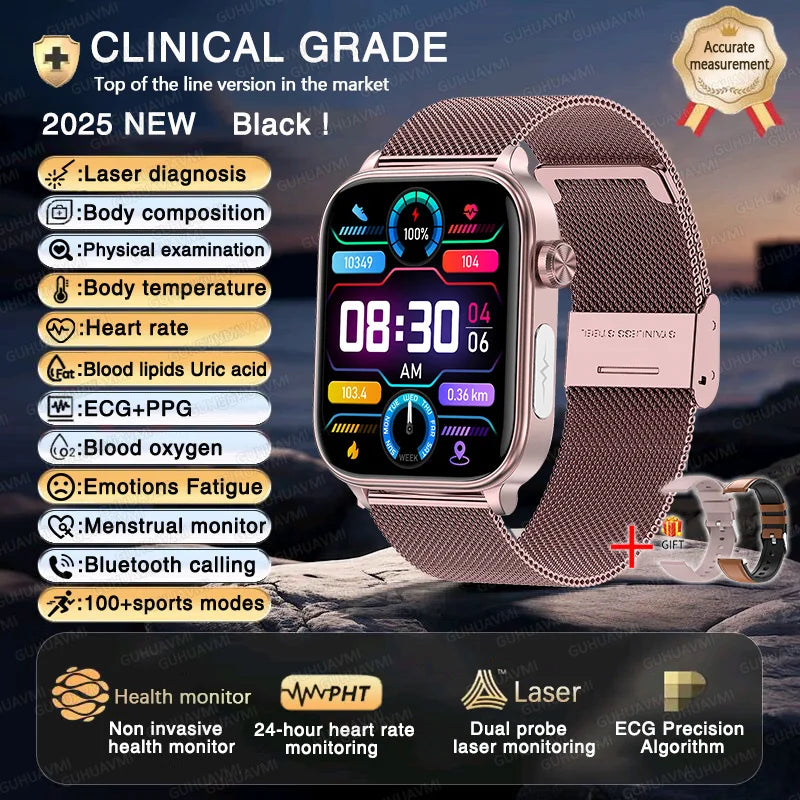 Montre Intelligente Santé – Rythme, Oxygène & Température