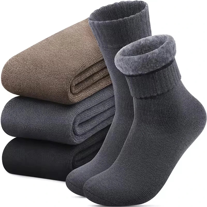 Lot de 3 Paires de Chaussettes Thermiques Femme en Coton – Épaisses, Douces & Chaudes pour l’Hiver