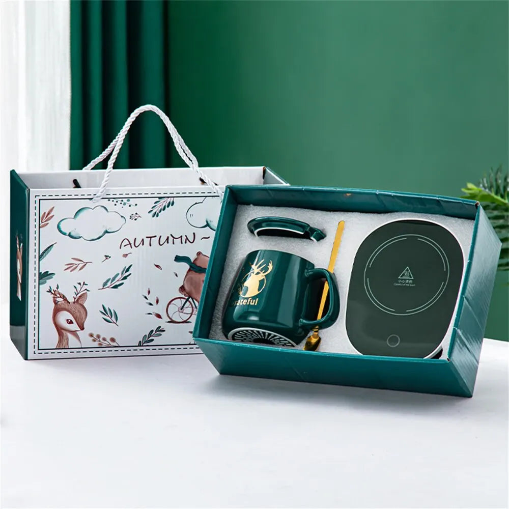 Ensemble Mug + Chauffe Tasse USB - Idée Cadeau