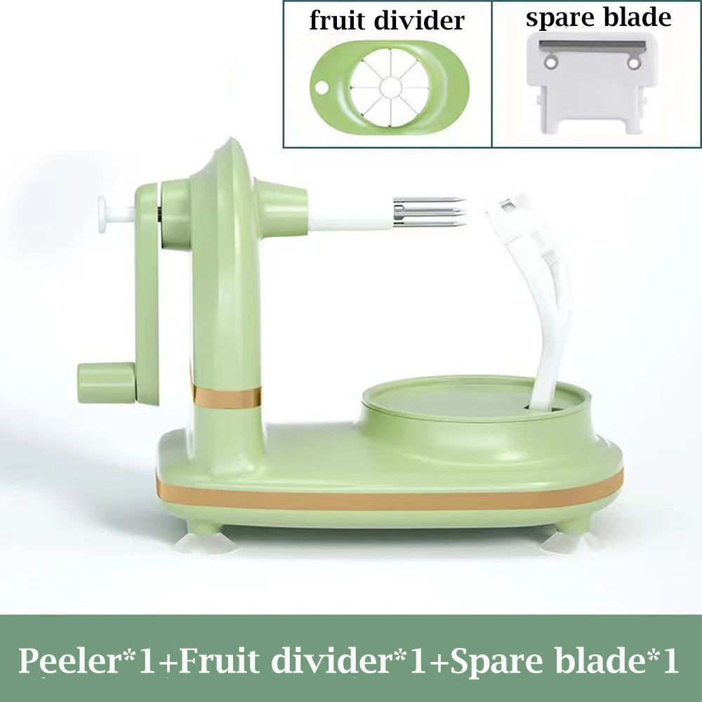 Machine à Éplucher Pommes et Poires Sans Effort + Outil de coupe en quartier et lame de rechange OFFERTS
