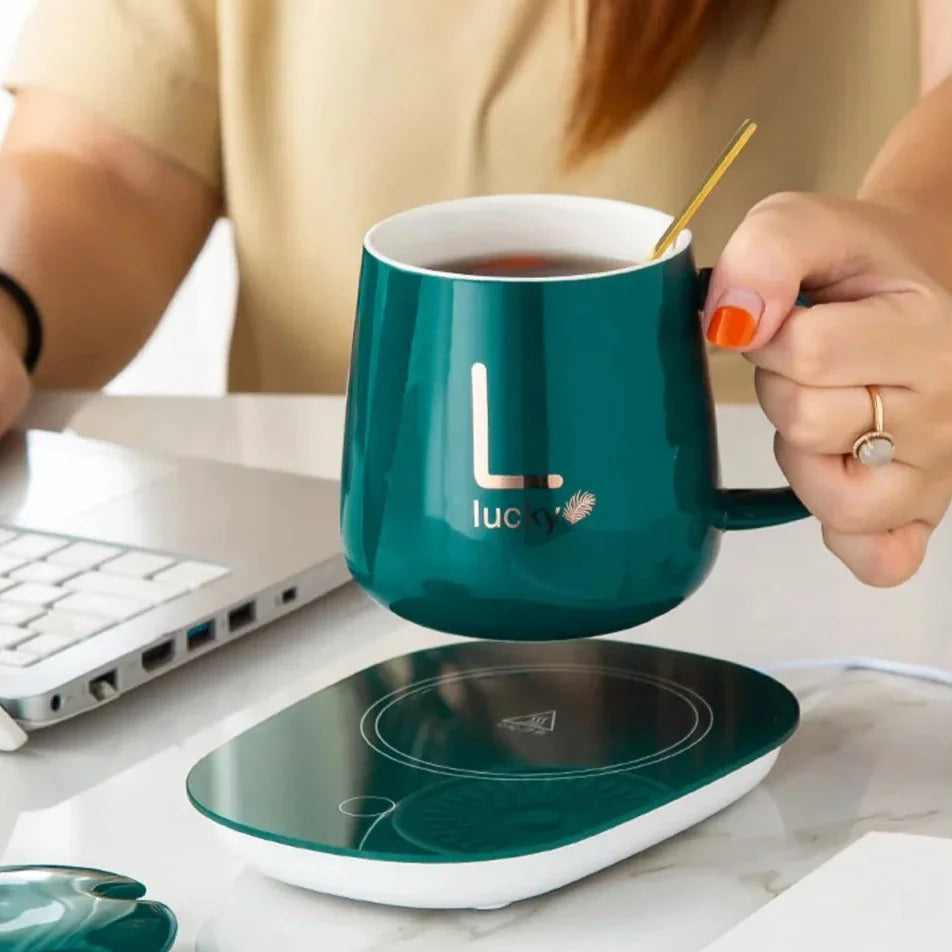 Ensemble Mug + Chauffe Tasse USB - Idée Cadeau