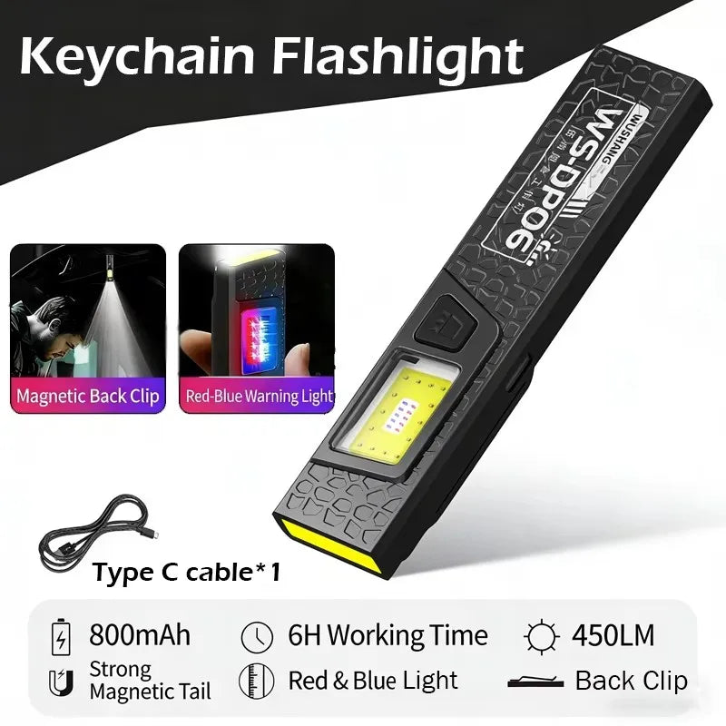 2X Mini Lampe Porte-Clés LED Ultra Puissante