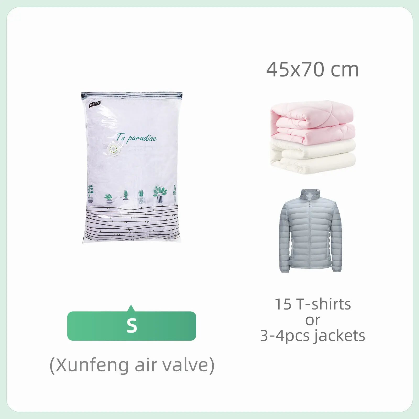 Sac Sous Vide de Compression Cubique pour Stockage de Vêtements ou Couettes