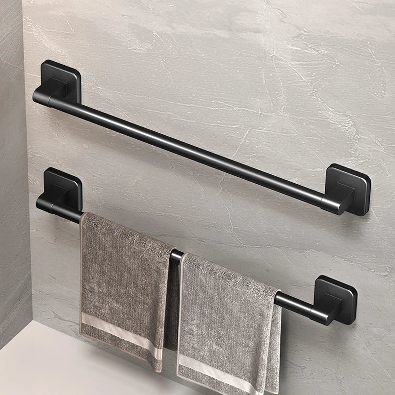 Barre Porte-Serviettes Auto-Adhésive – Noir Mat