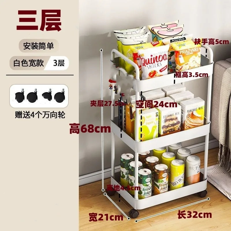 Desserte de Rangement à Multi-Étages & Roulettes