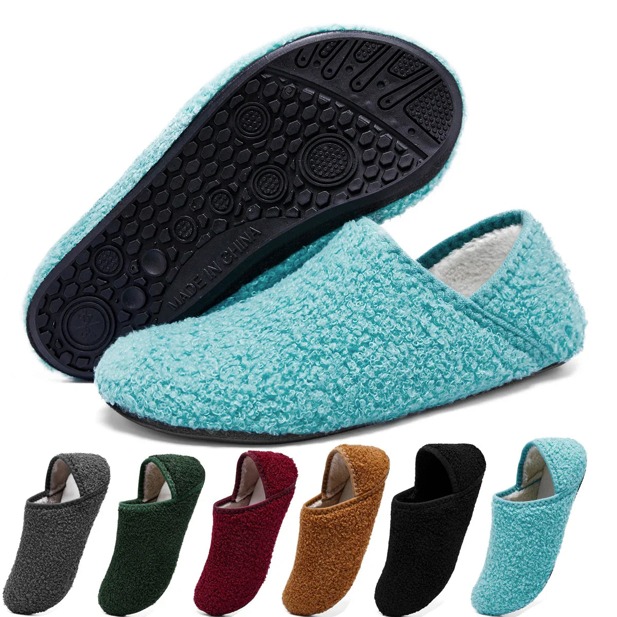 Pantoufles Chaudes en Coton Antidérapantes Hiver