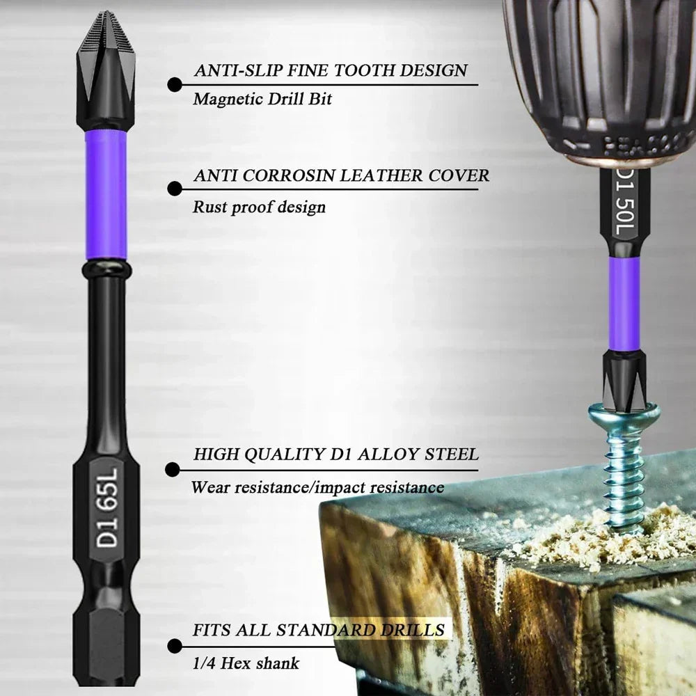 6 Embouts Tournevis Antichoc pour Perceuse – Magnétiques & Robustes