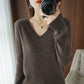 Pull intemporel tricoté à Col V - Femme
