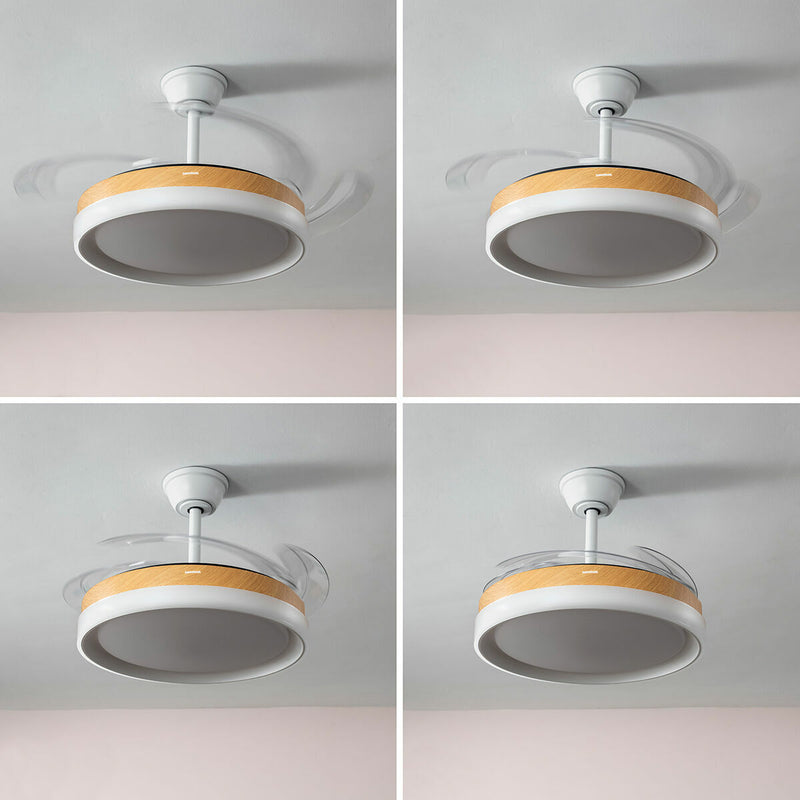 Ventilateur de Plafond avec Lumière LED et 4 Pales Rétractables Blalefan InnovaGoods Bois 72 W