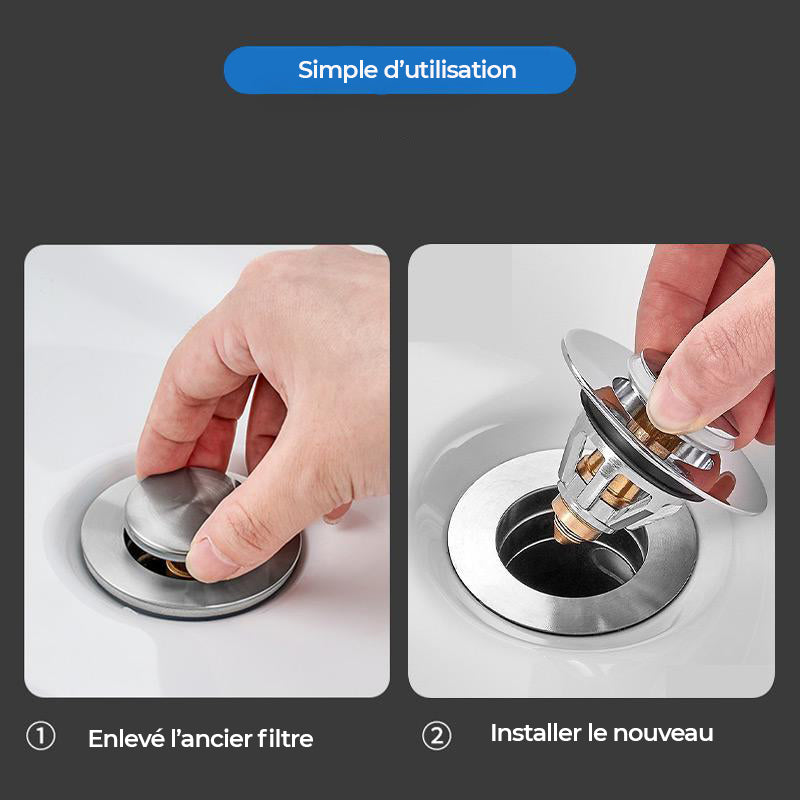 Lot 2 Filtres Évier Inox Passoire 11,5 Cm - Anti-Bouchon Cuisine Salle De Bain, Acier Inoxydable Durable