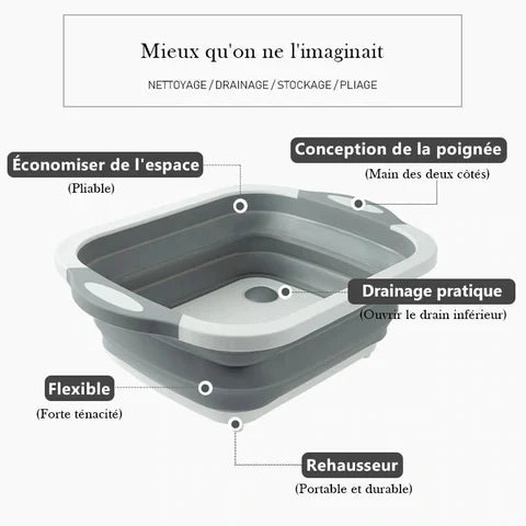 Planche à découper pliable multifonctions