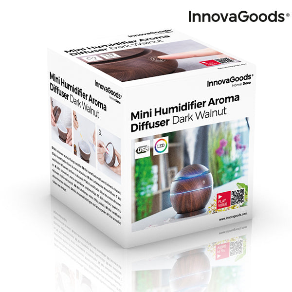 Mini humidificateur diffuseur d'arômes Dark Walnut InnovaGoods