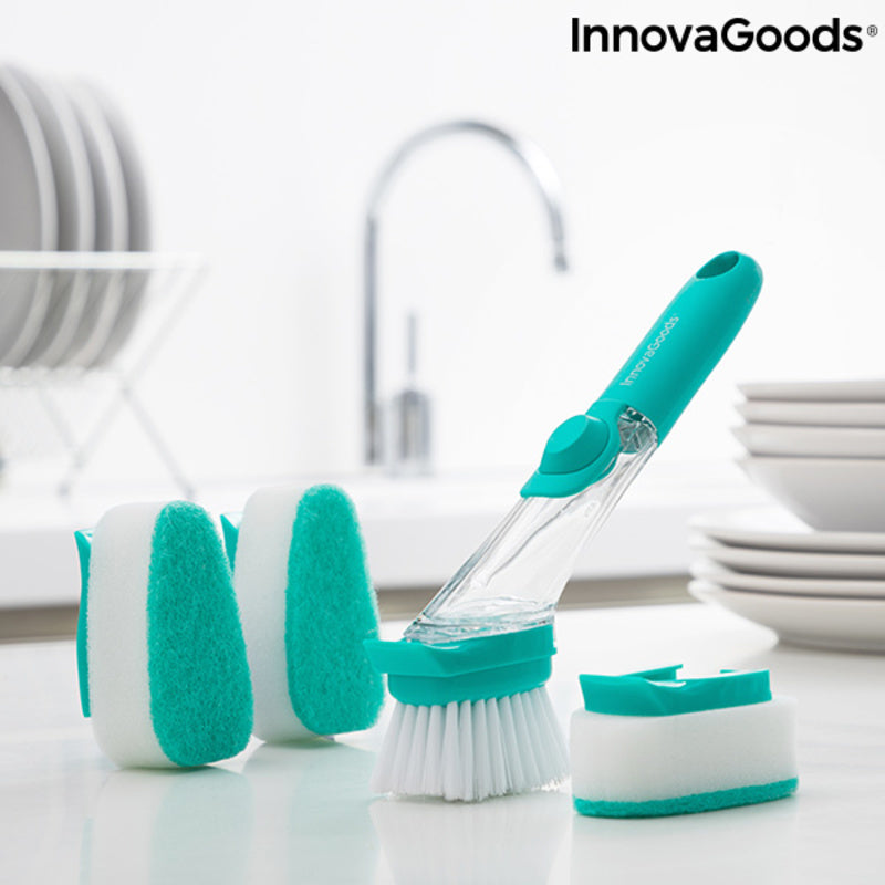 Brosse à récurer avec manche et distributeur de savon Cleasy InnovaGoods