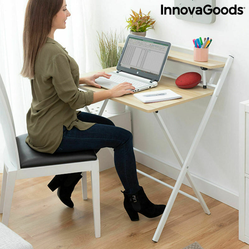 Bureau Pliable avec Étagère Tablezy InnovaGoods