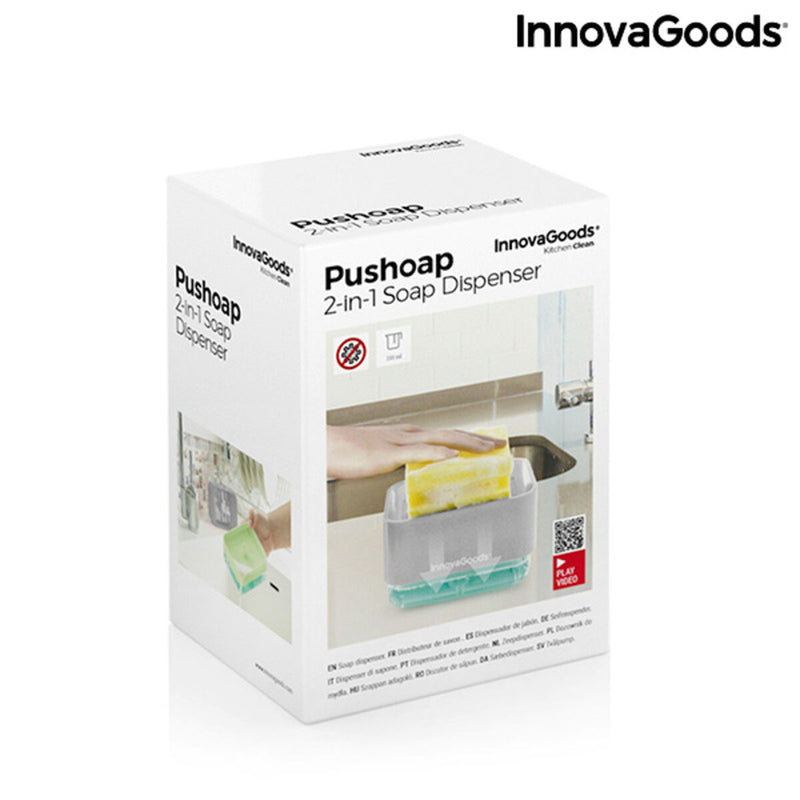 Distributeur de Liquide Vaisselle2 en 1 Pushoap InnovaGoods