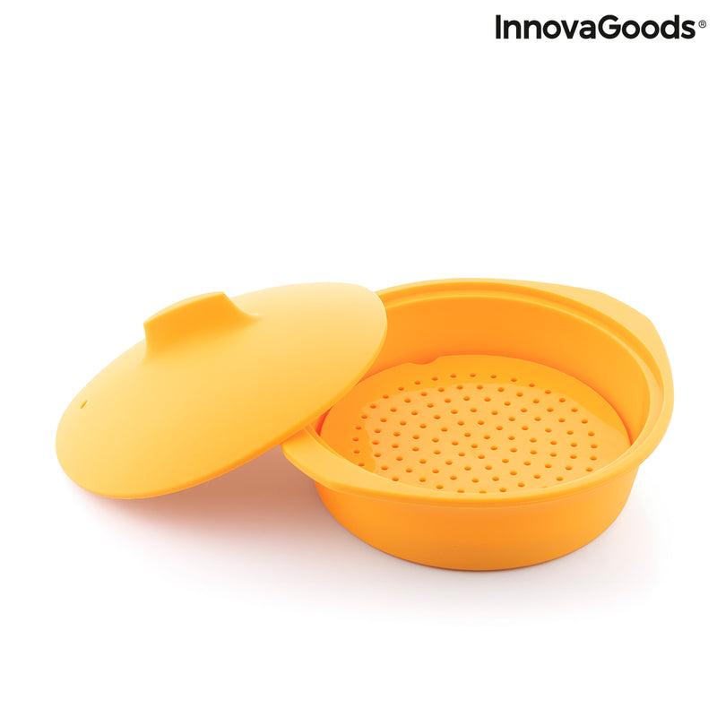 Cuiseur à Vapeur en Silicone Multifonction avec Recettes Silicotte InnovaGoods