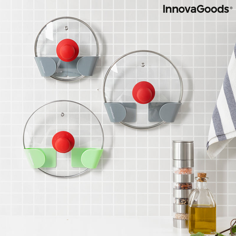 Set de 3 Supports Mural Adhésif pour Couvercle de Cuisine Smarack InnovaGoods