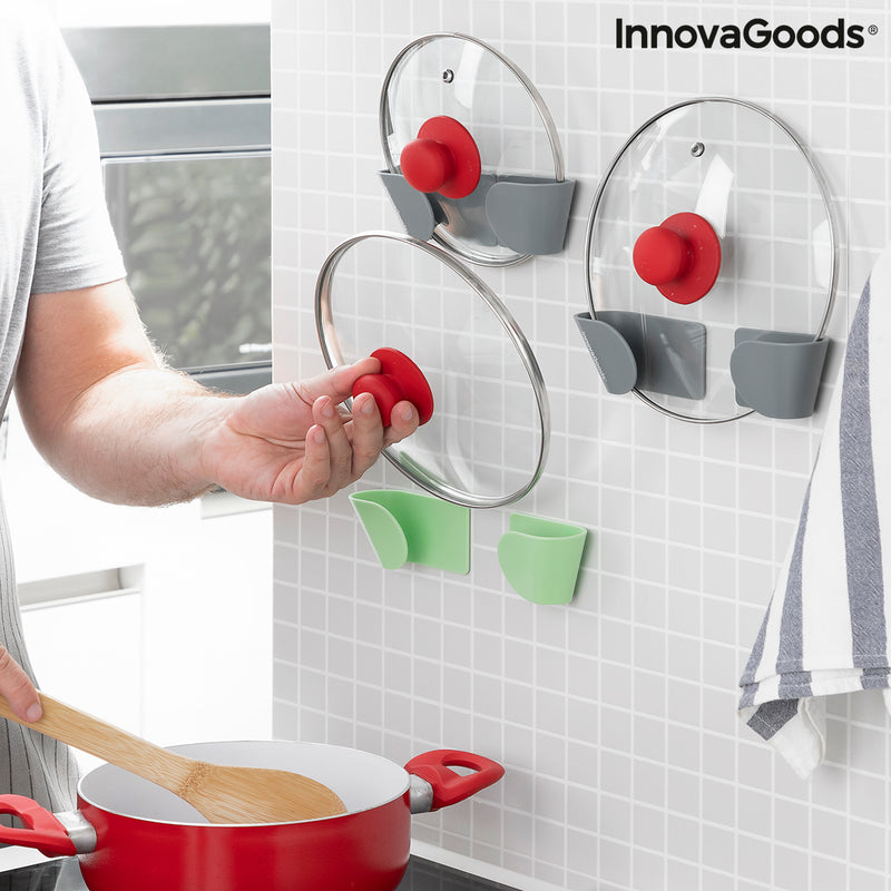 Set de 3 Supports Mural Adhésif pour Couvercle de Cuisine Smarack InnovaGoods