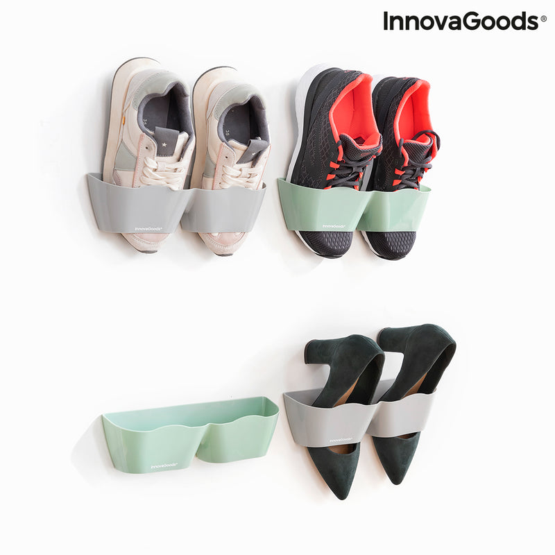 Meubles à chaussures avec adhésifs Shohold InnovaGoods Pack de 4 unités