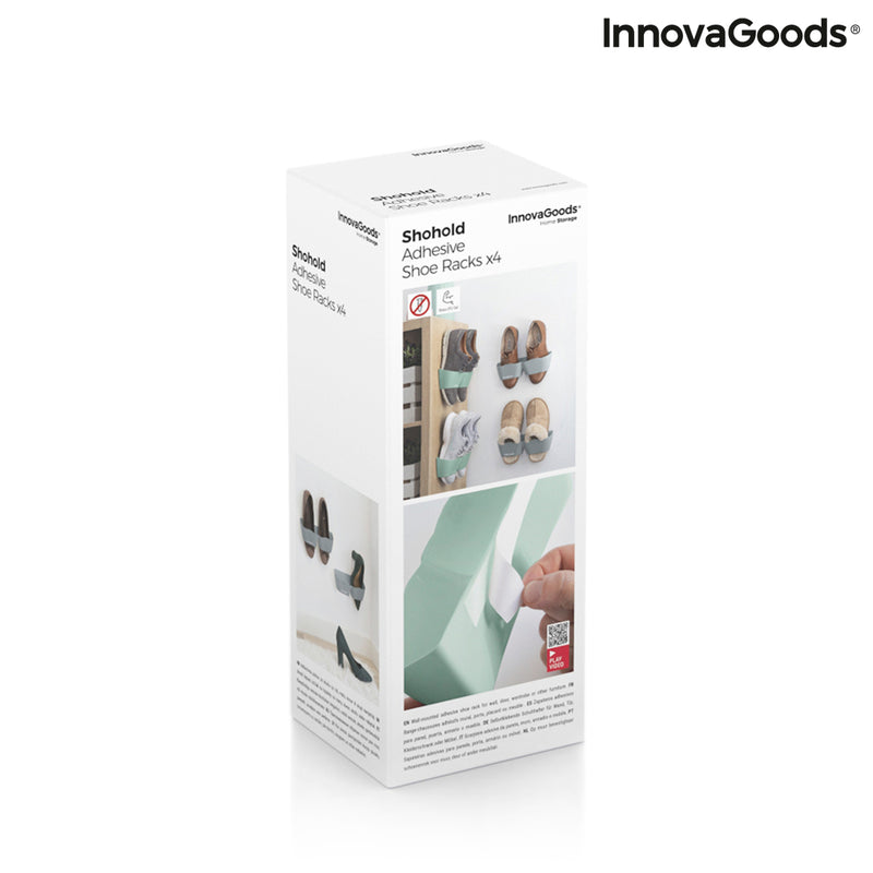 Meubles à chaussures avec adhésifs Shohold InnovaGoods Pack de 4 unités